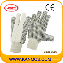 Broca de algodão pontilhada costura mão industrial luvas de trabalho de segurança (410021)